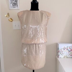 Gossip girl Gold sequin shoulder pad dress | pretty little thing